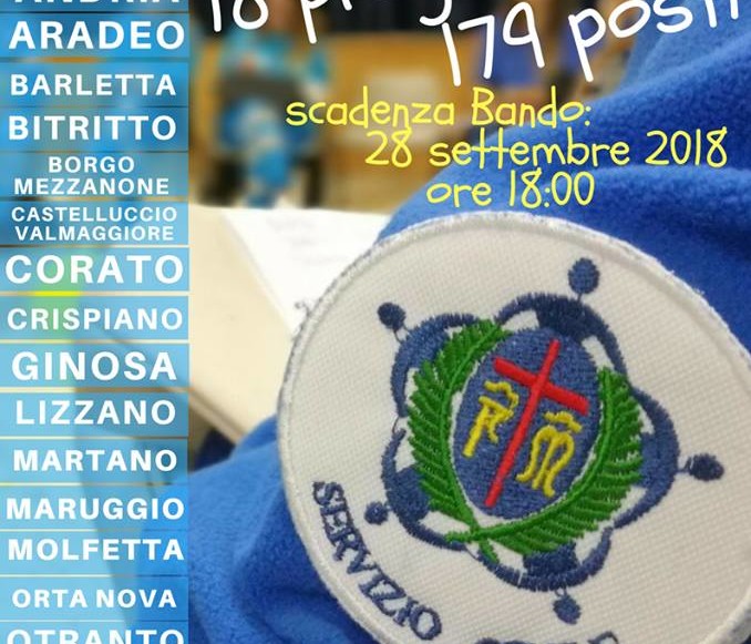 Permalink to Servizio Civile, al via i bandi per il 2018: nelle Misericordie pugliesi 179 posti disponibili Servizio Civile, al via i bandi per il 2018: nelle Misericordie pugliesi 179 posti disponibili